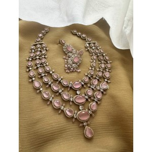 Royal Victorian Tear Drop Triple Layer Neckpiece - Pastel Pink