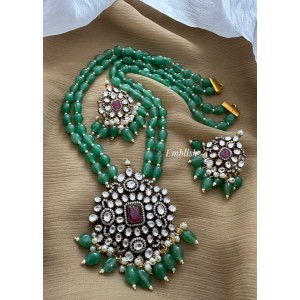 Royal Victorian Flower Pendant Pearl Layer Mala Neckpiece