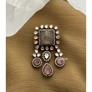 Royal Victorian Flower Pendant Come Hair Choti - Pastel Pink