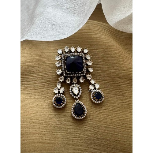 Victorian Flower Pendant Tear Drop Hair Choti - Purple