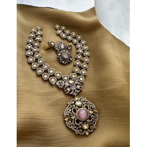 Victorian Flower Double Layer Neckpiece - Pastel Pink