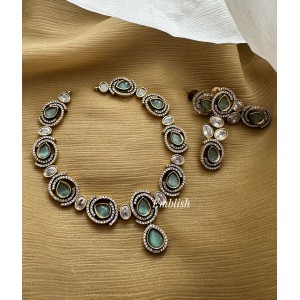 Victorian swirl  Neckpiece - Pastel Blue