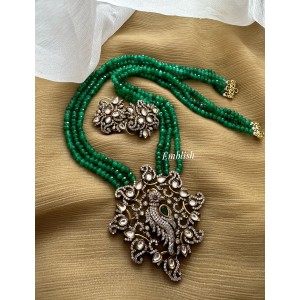 Victorian Parrot Pendant Pearl Neckpiece - Green