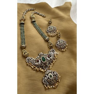 Antique Royal Victorian Flower Double Peacock Neckpiece