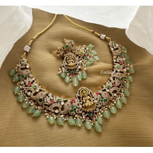 Victorian Lakshmi Kundan Jadau pastel Bead Neckpiece