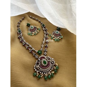 Victorian Flower double Layer Neckpiece - Green