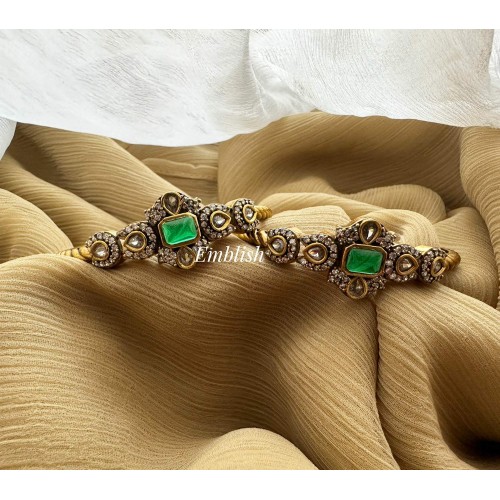 Royal Victorian Flower Bangle - Green