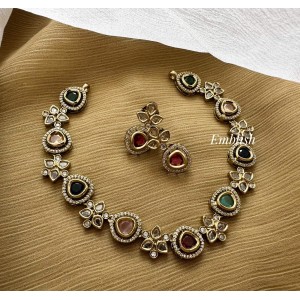 Victorian Flower Shape Multicolour Neckpiece