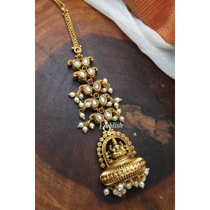 Antique Lakshmi Gold alike double Beads Kundan Tikka 