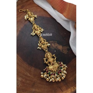 Antique Gold alike Lakshmi with Double beads Tikka
