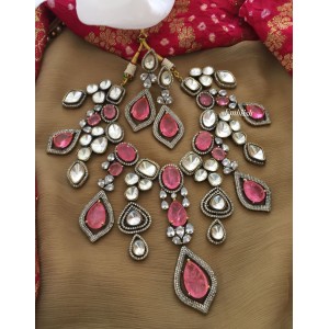 Grand Royal Victorian Chandelier Drop Neckpiece - Pink