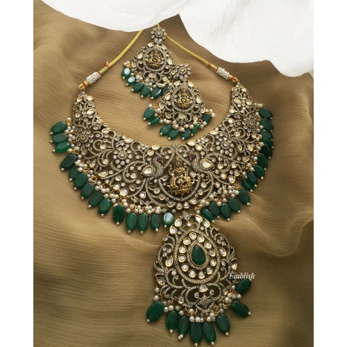 Royal Victorian Lakshmi with Intricate Double Peacock Neckpiece