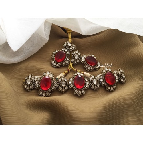Royal Victorian Oval Flower Choker - Red
