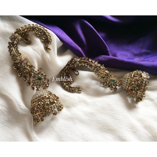 Victorian Polish Flower Ear cuff Jhumkha