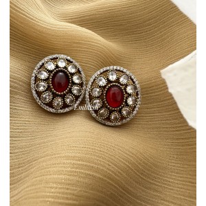 Victorian Flower Stud 1 - Red