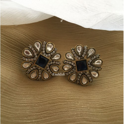 Victorian Flower Stud 1 -  Blue