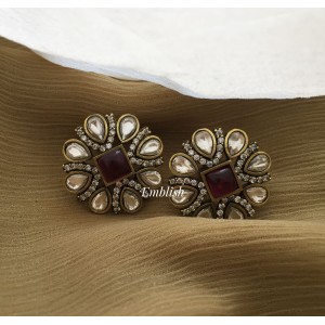 Victorian Flower Stud 1 -  Red