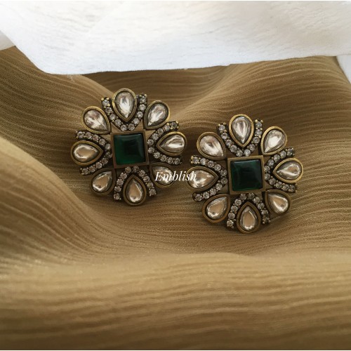 Victorian Flower Stud 1 -  Green