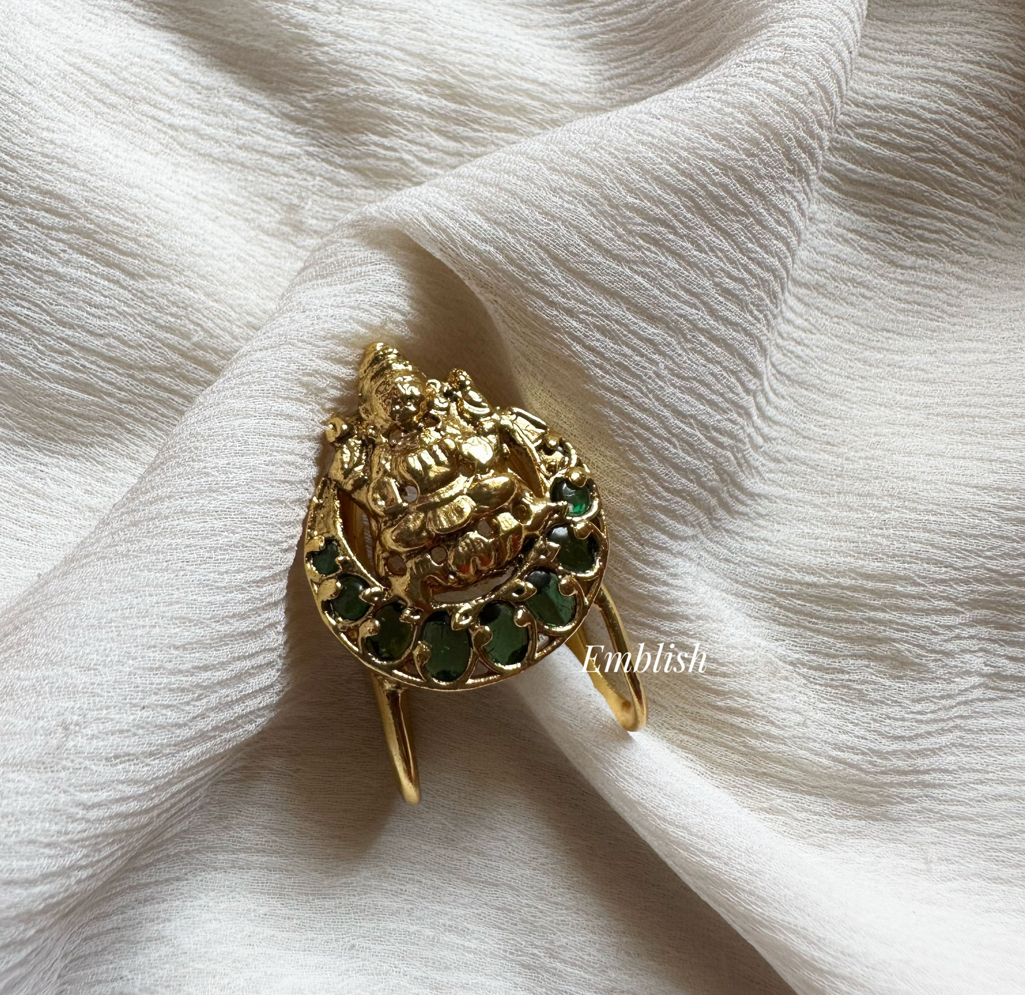 Buy New Model Gold Design Red and White Stone Gold Covering Finger Ring  Online